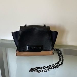 Zac Posen Mini Crossbody Bag - Tan and Black